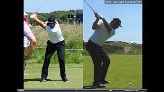 Jon Rahm golf swing  Long Iron faceon amp downtheline July 2017 [upl. by Ayita358]