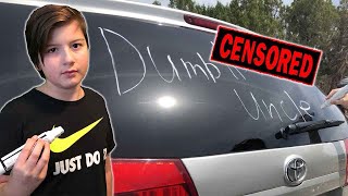 Kid Writes Swear Word On Uncles Car Then This Happened [upl. by Nnaes]