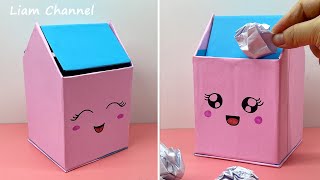 Cách làm Thùng Rác Mini  How to Make a Mini Trash Used Cardboard  DIY Mini Trash  Liam Channel [upl. by Ethbun]