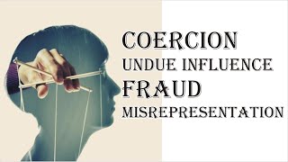 Coercion Undue Influence Fraud Misrepresentation  Indian Contract Act 1872  Law Guru [upl. by Warram]