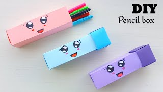 How to make a paper pencil box  DIY paper pencil box idea Easy Origami box tutorial  Origami [upl. by Cirek]