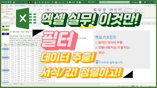 엑셀 이것만 실무에서 자주 사용하는 필터 기능 간단히 배우기 데이터추출과 정렬방법 이것만 기억하세요 시간 낭비 zero 프로젝트 [upl. by Inavihs]