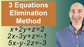 Solving Systems of 3 Equations Elimination [upl. by Adyan968]