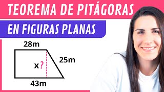 TEOREMA DE PITÁGORAS 📐 Aplicación en Figuras Planas [upl. by Ennaed462]