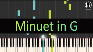 Minuet in G  Christian Petzold Bach  EASY Piano Tutorial [upl. by Colvert940]