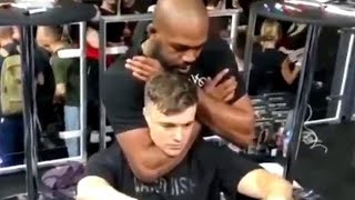 Jon Jones chokes out a fan at FIBO in Germany [upl. by Torbert298]