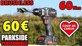 PARKSIDE PERFORMANCE Perceuse visseuse BRUSHLESS 20 V Cordless Drill driver PABSP 20 Li A1 [upl. by Iahs]