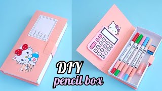 How to make a paper pencil box  DIY paper pencil box idea Easy Origami box tutorial  Origami [upl. by Concettina708]