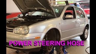 VW Golf MK4 Power Steering Hose Replacement [upl. by Weinhardt108]