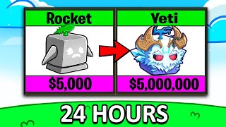 Trading From Rocket to YETI in 24 Hours Blox Fruits [upl. by Gemma]