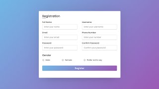 Responsive Registration Form in HTML amp CSS [upl. by Noelopan]