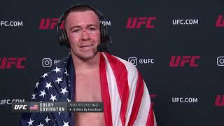 UFC Vegas 11 Colby Covington Interview after TKO win [upl. by Madid]