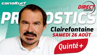 Pronostic QUINTE et courses PMU Samedi 26 Août 2023  En partenariat avec GenybetTurf [upl. by Iznek]