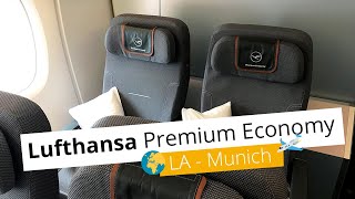 REVIEW Lufthansa Premium Economy A380 from Los Angeles to Munich [upl. by Lolita]