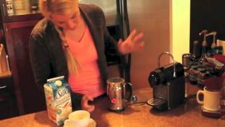 Nespresso Aeroccino Plus Frother Review Frothing Almond Milk [upl. by Schertz]